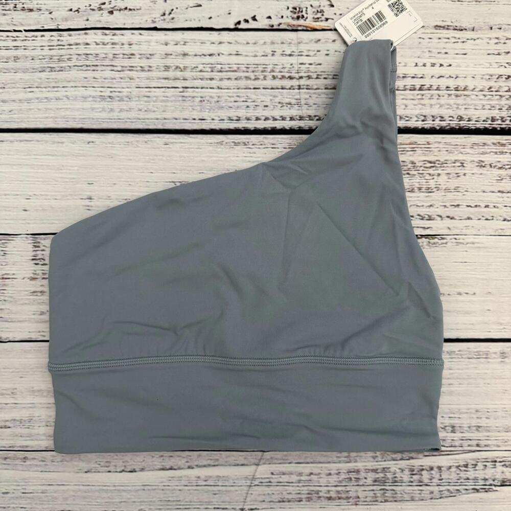 NWT Lululemon Align Asymmetrical Bra Light Support, A/B Cup Concrete Blue Size 4